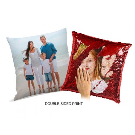 Red Color magic pillow double side print